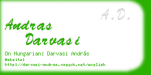 andras darvasi business card